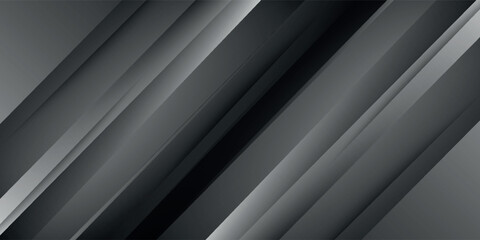 Obraz premium Dark deep black dynamic abstract vector background with diagonal lines. Modern creative halftone premium gradient. 3d cover of business presentation banner for sale event night party. Soft shadow dots