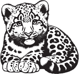 snow leopard vector