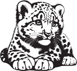 snow leopard vector