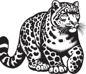 snow leopard vector
