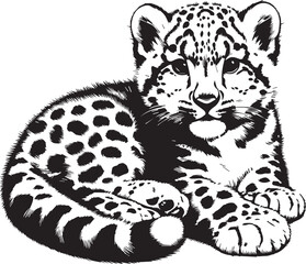 snow leopard vector