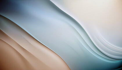 Fluid Teal and Beige Abstract: Serene, flowing curves create a calming, minimalist design. Perfect for modern backgrounds.