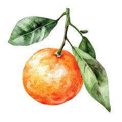 Clementine fruit watercolor clipart illustratration