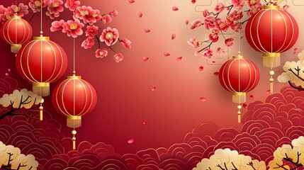 Chinese New Year Festival Elements Vector Illustration  background