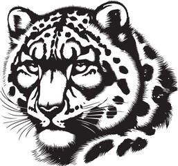 snow leopard vector