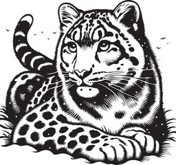 snow leopard vector