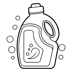 Obraz premium laundry detergent outline vector illustration 