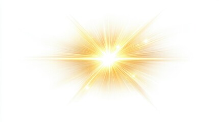 Star-shaped light burst with glowing tips and subtle beams, isolated on a clear white background.