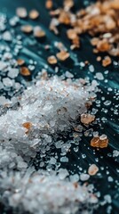 Close-up of White and Brown Salt Crystals