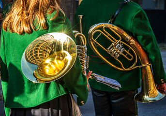 typical music instrument of a bavarian brass band