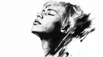 Fototapeta premium A Brush stroke drawing illustrated person 