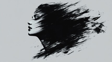 Fototapeta premium A Brush stroke drawing illustrated person 