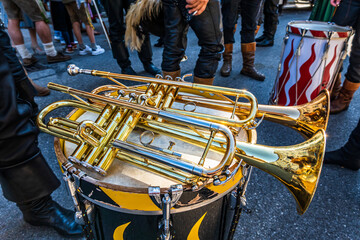 typical music instrument of a bavarian brass band