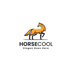 Vector Logo Illustration Horse Simple Mascot Style