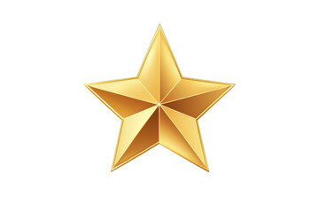 Golden star with a shiny, polished surface, symbolizing achievement and excellence. Perfect for awards, decorations, or celebratory themes.