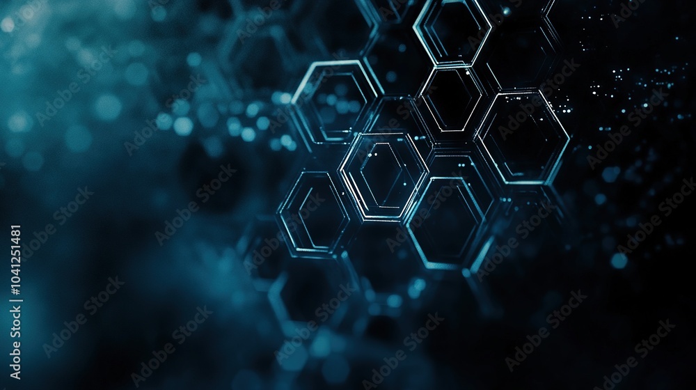 Poster abstract blue hexagonal pattern background