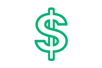 Obraz premium Green dollar sign symbol on a transparent background. representing finance, currency, and wealth.