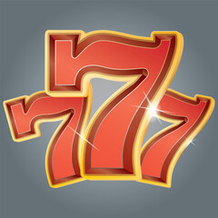 A striking red number 7 with a gold border vector illustration, ideal for use in casino, luxury, and decorative designs.High-quality perfect for websites, marketing materials, and promotional content.