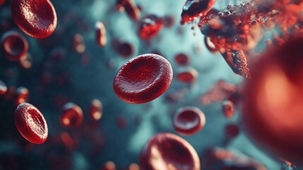 Blood cells and red blood cells. medical illustration. The concept of blood laboratory testing.
