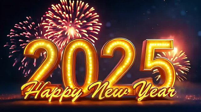 2025 Logo animation,2025,hapy new year,new year,new year animation 4k, 2025 happy new year 2025 animation 2025 new year celebration with light and fireworks style looping, Generative AI