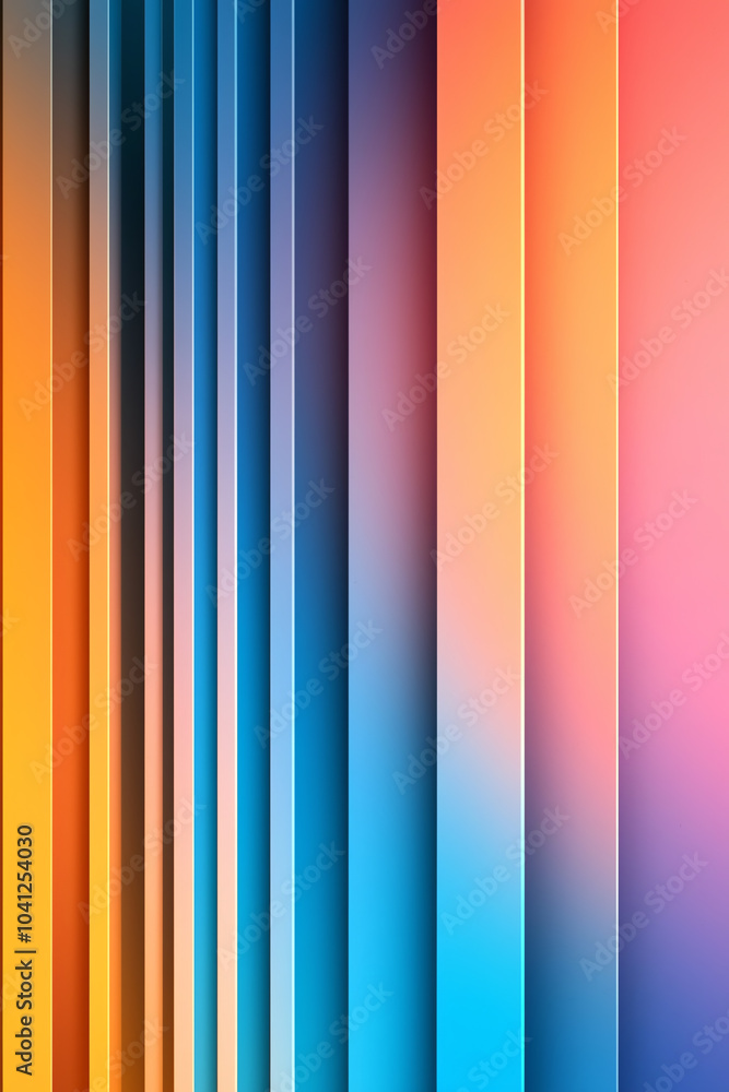 Poster vibrant gradient stripes a visual symphony of color and light in abstract design