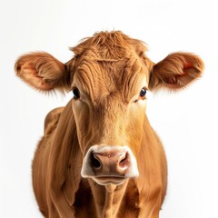 Brown cow isolated on white background