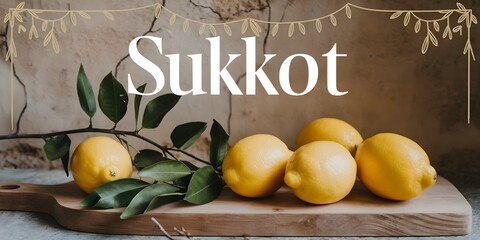 Festive Sukkot with Fresh Lemons and Greenery
