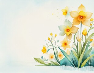 水仙の花　背景　フレーム　素材