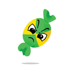 angry candy mascot illustrations character design. new year, anniversary birthday and celebration concept. decorations and event themes