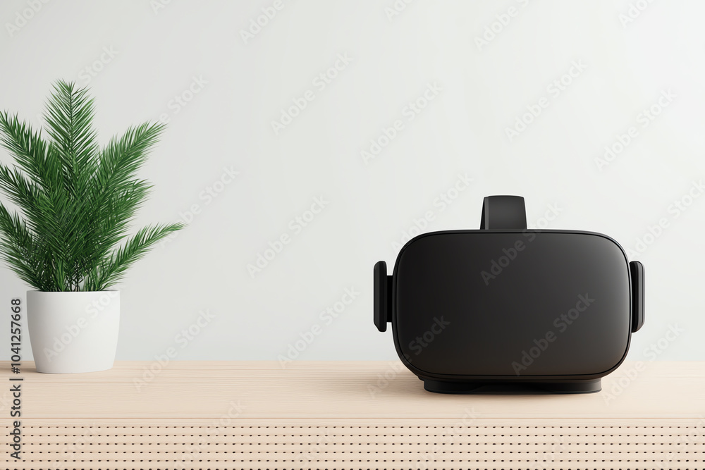 Poster exploring the futuristic world of virtual reality a focus on technology and design
