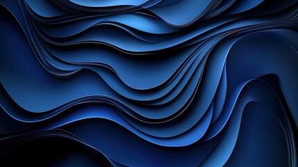 Obraz premium Abstract Blue Waves with Smooth Curves and Texture