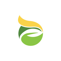 Simple leaf logo icon vector design