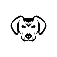 Dog head silhouette vector with white background.