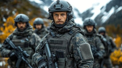 Naklejka premium Law enforcement using sustainably developed equipment, reducing environmental impact without compromising safety