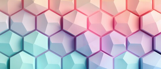 Geometric shapes in a gradient pattern. AI.