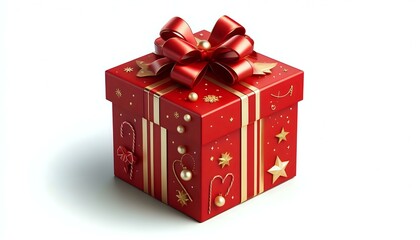Elegant Red Gift Box with Ribbon Bow