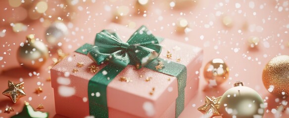 Fototapeta premium The Gift with Green Bow