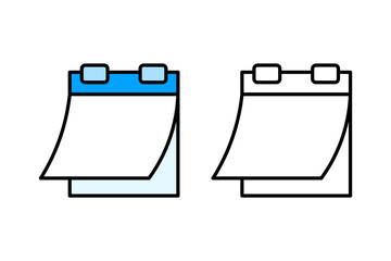 Monthly schedule or agenda in calendar icon object cartoon, sticker flat vector