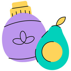 Glass bottle essential oil with bold line