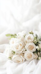Obraz premium Elegant White Rose Bouquet