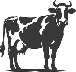 black and white cow