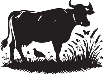 black and white cow