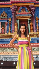 Fototapeta premium woman in a hindu temple