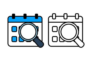 Monthly schedule or agenda in calendar icon object cartoon, sticker flat vector