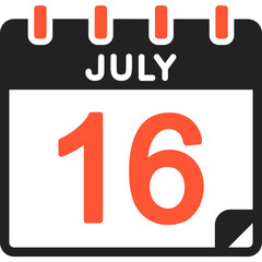 16 July Vector Icon Design