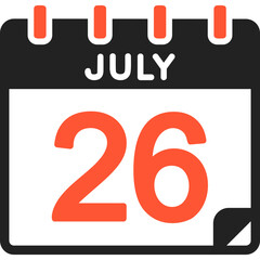 26 July Vector Icon Design