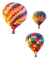 Colorful hot air balloons with illuminated patterns floating above a lively festival crowd at sunset, celebrating lights