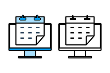 Minimalist icon calendar object cartoon, sticker flat vector