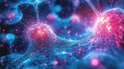 Vibrant neuron interaction in a bright nebulous field