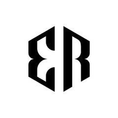 initial ER monogram vector eps
